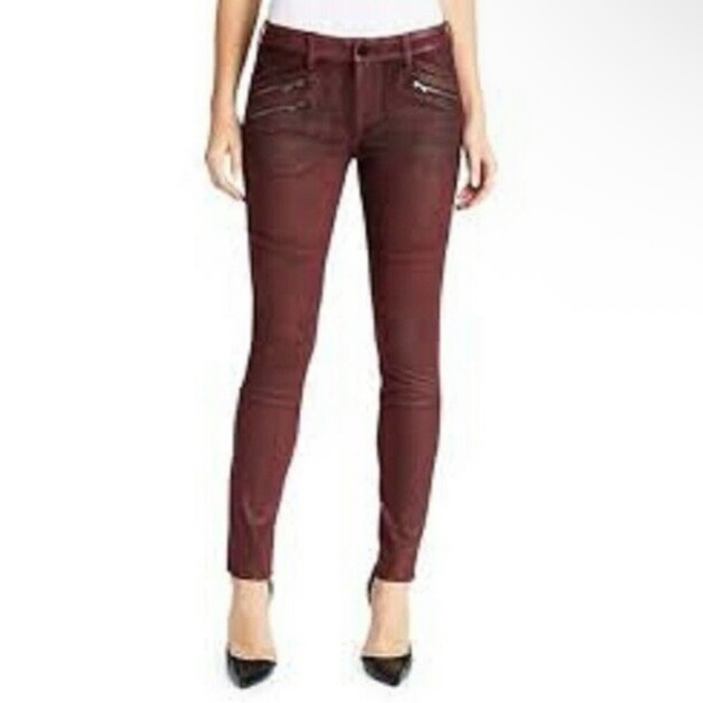 William Rast Moto Suede Pants in Burgundy
